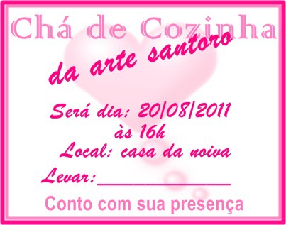 Convite chá de panela